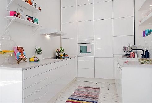 Elegant and Interesting White Apartment Swedish Style 3