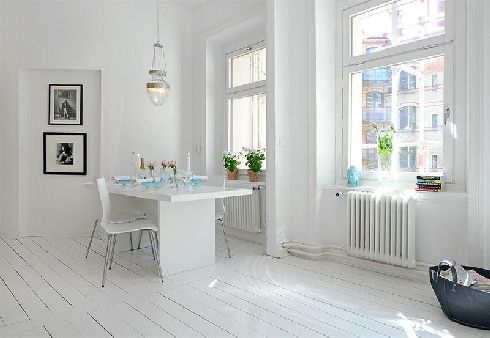 Elegant and Interesting White Apartment Swedish Style 5