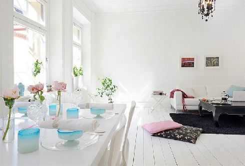 Elegant and Interesting White Apartment Swedish Style 6